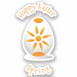 Romantischer Happy Oster Minimalistischer Cartoon  Aufkleber