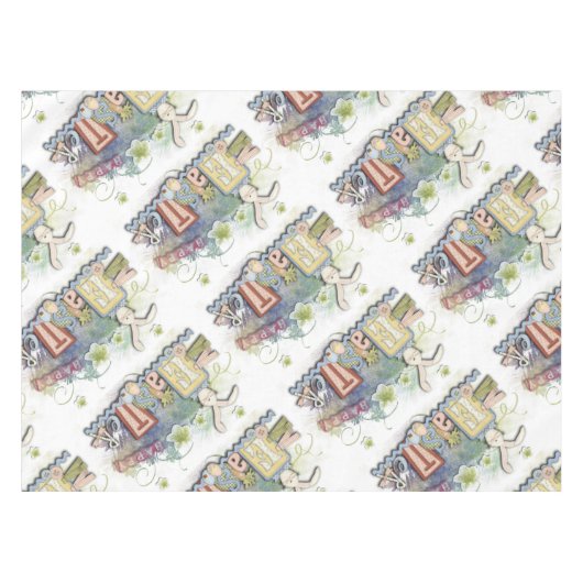 Romantischer Happy Ostersonnige Gruß Tischtuch Tischdecke (Vorderseite (Horizontal))