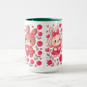 Romantischer Hasen-Paar-Herz-Keramikbecher Tasse (Zentrum)