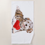 Romantischer Haustier Dog Strandtuch (Vorderseite)