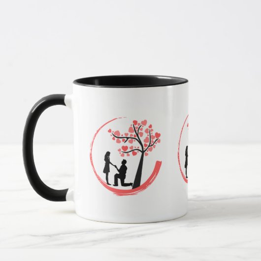 Romantischer Heiratsantrag-Moment Tasse (Links)