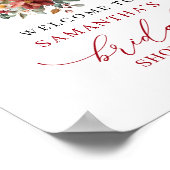 Romantischer Herbst-Marsala-Blumen-Brautjungfer-Em Poster (Ecke)