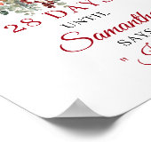 Romantischer Herbst-Marsala-Blumen-Brautjunggesell Poster (Ecke)