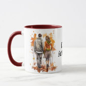 Romantischer Herbstcouple Umbrella Tasse (Links)