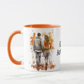 Romantischer Herbstcouple Umbrella Tasse (Links)