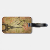 Romantischer Herbstdamast Paris Eiffelturm Gepäckanhänger (Rückseite horizontal)