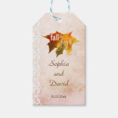 Romantischer Herbstfall in der Liebe Hochzeit Geschenkanhänger (Vorderseite)