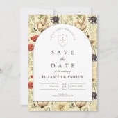 Romantischer Herbstlicher Blumenhochzeit Save The Date (Vorderseite)