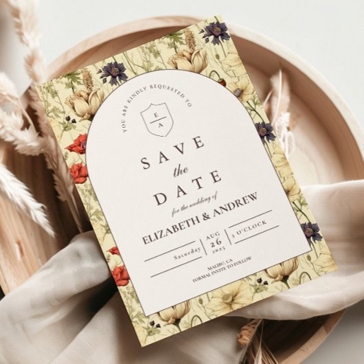 Romantischer Herbstlicher Blumenhochzeit Save The Date