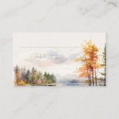 Romantischer Herbstsee Hochzeit Platzkarte (Vorderseite)