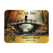 Romantischer Herbstwald - Heiratsankündigung Magnet (Horizontal)