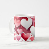 Romantischer Herz-Muster-Kaffeebecher Kaffeetasse (Vorderseite Links)