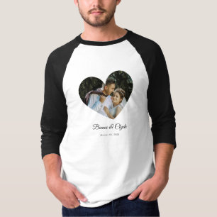 Romantischer Herz-Paar-Name-Datum-Personalisiert T-Shirt