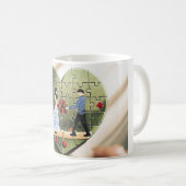 Romantischer Herz-Puzzle-Becher Kaffeetasse (VorderseiteRechts)