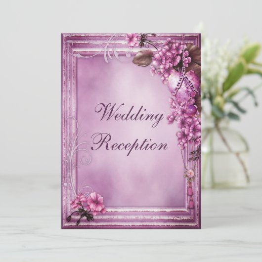 Romantischer Herz-u. Einladung (Stehend Vorderseite)