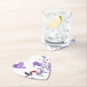 Romantischer herzförmiger Hochzeitsstil mit Lila U Untersetzer (Vor Ort)