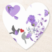Romantischer herzförmiger Hochzeitsstil mit Lila U Untersetzer (Vorderseite)