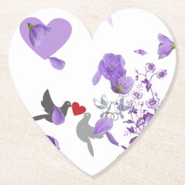 Romantischer herzförmiger Hochzeitsstil mit Lila U Untersetzer