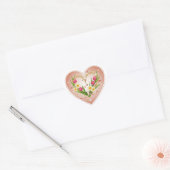 Romantischer Herzrahmen mit Tulpen Herz-Aufkleber (Umschlag)