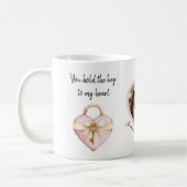 Romantischer Herzschloss-Kuppel-Fotomug Kaffeetasse (Links)