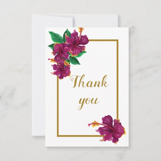 Romantischer Hibiskus Blume botanischer Dankeschön Dankeskarte (Vorderseite)