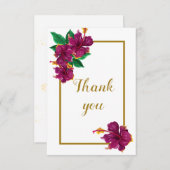 Romantischer Hibiskus Blume botanischer Dankeschön Dankeskarte (Vorne/Hinten)