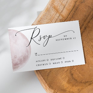 Romantischer Himmelrosa Blush Moon   Boho Wedding RSVP Karte