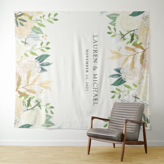 Romantischer Hintergrund der Elfenbeinflora | Foto Wandteppich (Beispiel (Horizontal))