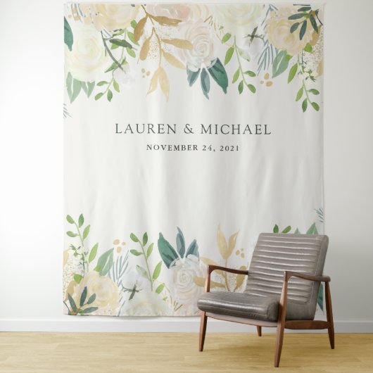 Romantischer Hintergrund der Elfenbeinflora | Foto Wandteppich (Beispiel)