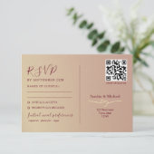Romantischer Hochzeitcode mit zwei Funktionen RSVP Karte (Stehend Vorderseite)