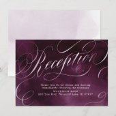 Romantischer Hochzeitsempfang für Moody-Pflaume Einladung (Vorne/Hinten)