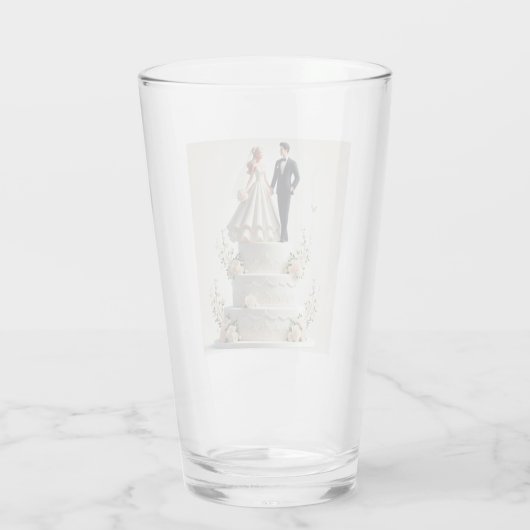 Romantischer Hochzeitstorte Glass Cup. Glas (Rückseite)