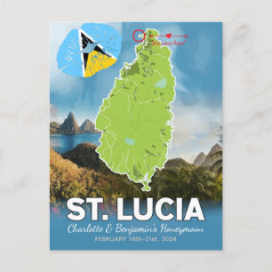 Romantischer Hochzeitsurlaub Karibik St. Lucia Kar Postkarte