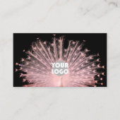 Romantischer Hübsch rosa Pfau auf dem schwarzen, b Visitenkarte (Vorderseite)