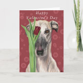 Romantischer Hund mit Valentinstag-Karte der Blume Karte (Vorderseite)