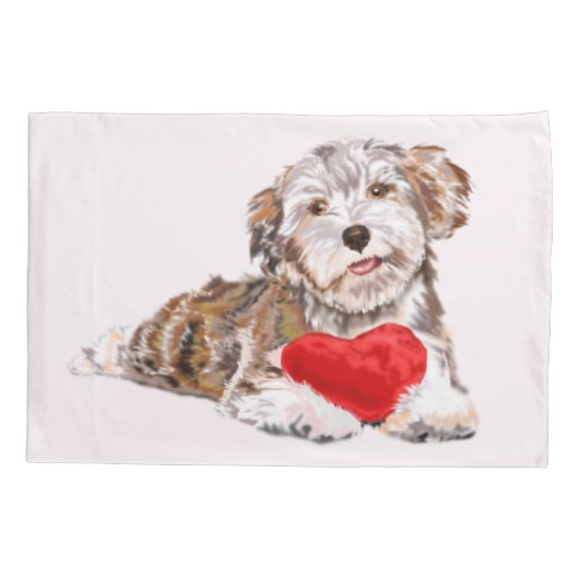 Romantischer Hundepillow-Fall Kissenbezug (Rückseite)