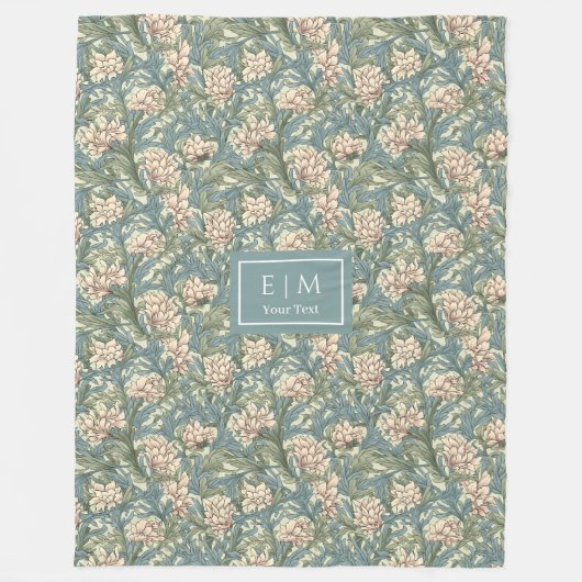 Romantischer Impernel Morris Inspiriert Custom Bla Fleecedecke (Vorderseite)