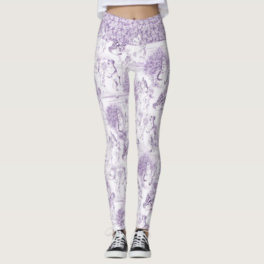 Romantischer Indigo Rokoko Art Collection Leggings (Vorderseite)
