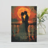 Romantischer Inkandeszenter Mondlicht Einladung (Stehend Vorderseite)