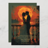 Romantischer Inkandeszenter Mondlicht Einladung (Vorne/Hinten)