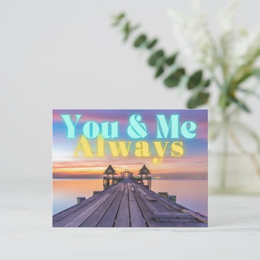 Romantischer Inseldock Postkarte (Stehend Vorderseite)