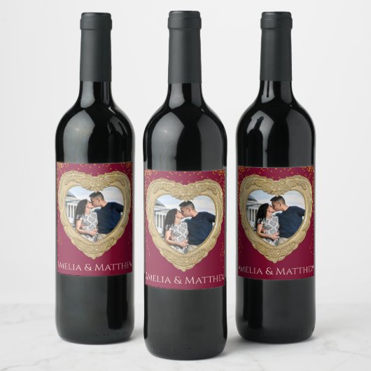 Romantischer Jahrestag, Verlobung, Hochzeit, Liebe Weinetikett (Flaschen)