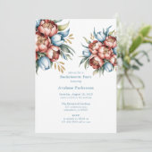 Romantischer Junggeselinnen-Abschied Peonies & Tul Einladung (Stehend Vorderseite)