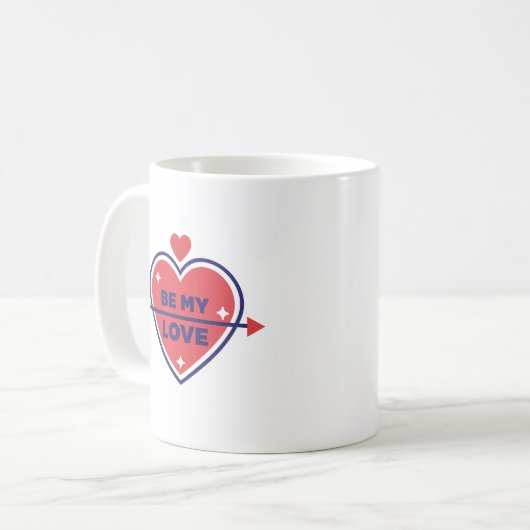 Romantischer Kaffee "Be My Liebe" Kaffeetasse (Vorderseite Links)