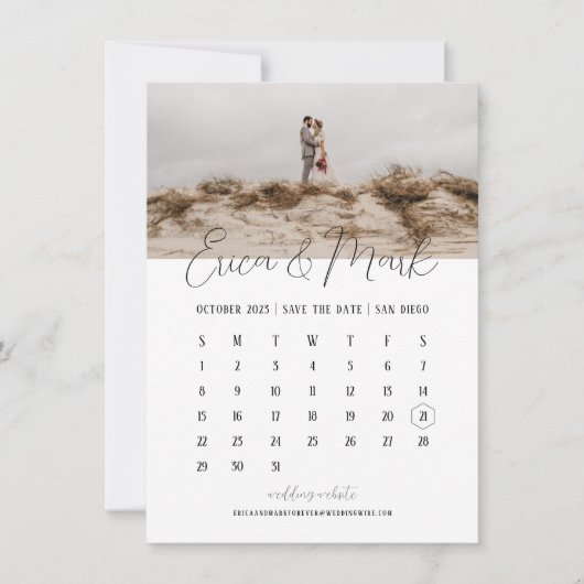 Romantischer Kalender Save the Date Einladung (Vorderseite)