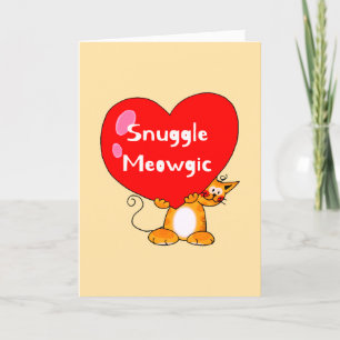 Romantischer Katzenpun - Snuggle Meowgic-Liebe Feiertagskarte