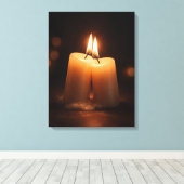 Romantischer Kerzenlichtschein – Minimalistisches  Leinwanddruck (Insitu (Holzboden))