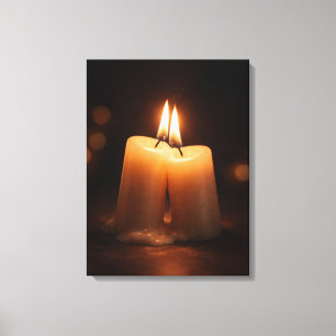 Romantischer Kerzenlichtschein – Minimalistisches  Leinwanddruck