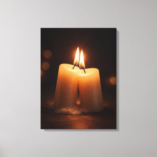 Romantischer Kerzenlichtschein – Minimalistisches  Leinwanddruck (Vorderseite)