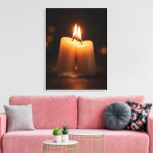 Romantischer Kerzenlichtschein – Minimalistisches  Leinwanddruck (Insitu (Wohnzimmer))